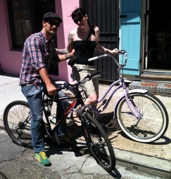 Kerrie on one of our ladies bicycles